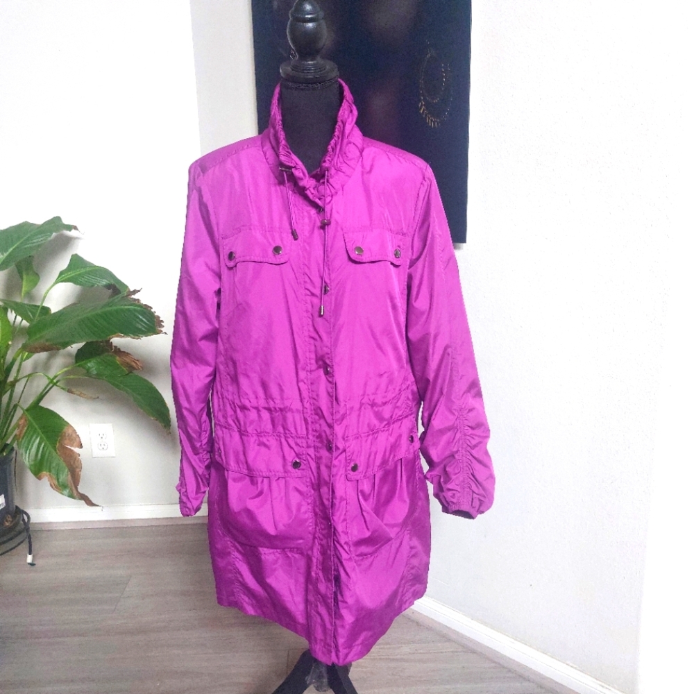ALFANI Women's Purple Rain Coat Size 0X